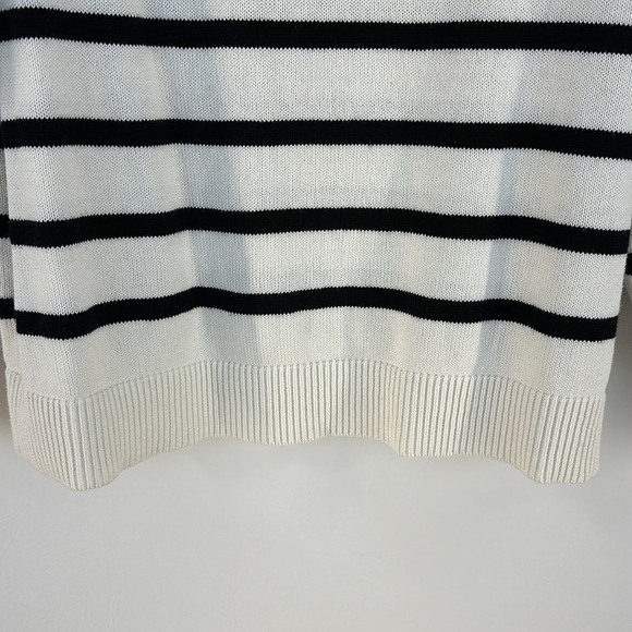 Loft Striped Ballon Sleeve Knit Top, M - Picture 4 of 9